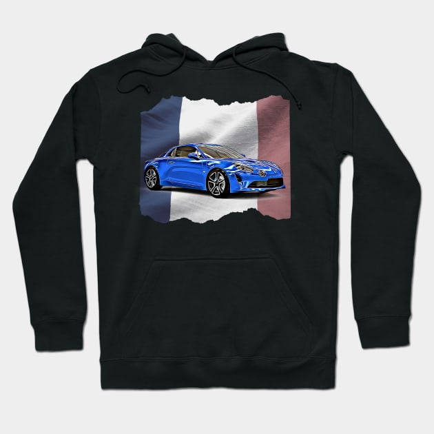 Renault Alpine A110 France Print Hoodie by Auto-Prints